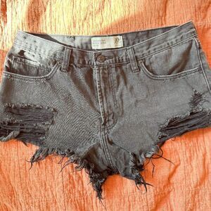 Abercrombie & Fitch High Rise Black Cutoff Shorts Size 10 W30 Well Worn